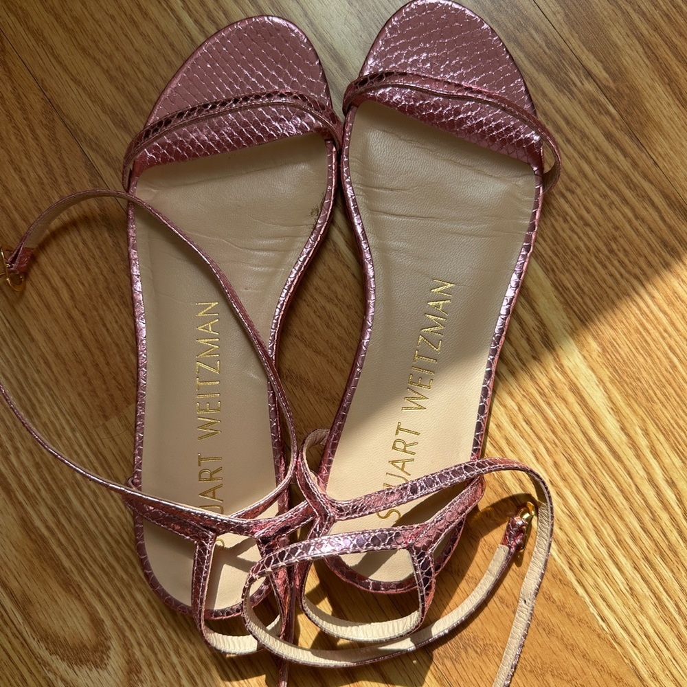 Stuart Weitzman Pink Strappy Sandals